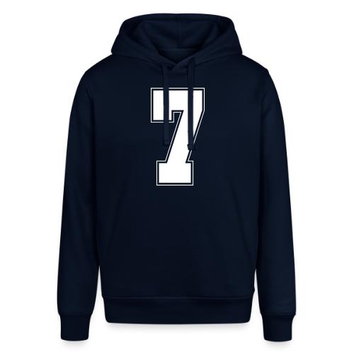 White Number 7 – Varsity Font - Stanley/Stella Sounder Side Pocket Hoodie