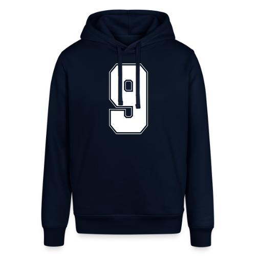 White Number 9 – Varsity Font - Stanley/Stella Sounder Side Pocket Hoodie