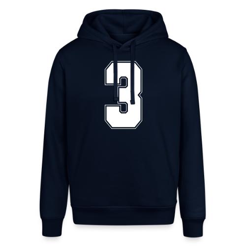 White Number 3 – Varsity Font - Stanley/Stella Sounder Side Pocket Hoodie
