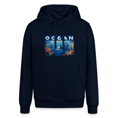 Ocean: Synthwave Shark - Stanley/Stella Sounder Side Pocket Hoodie