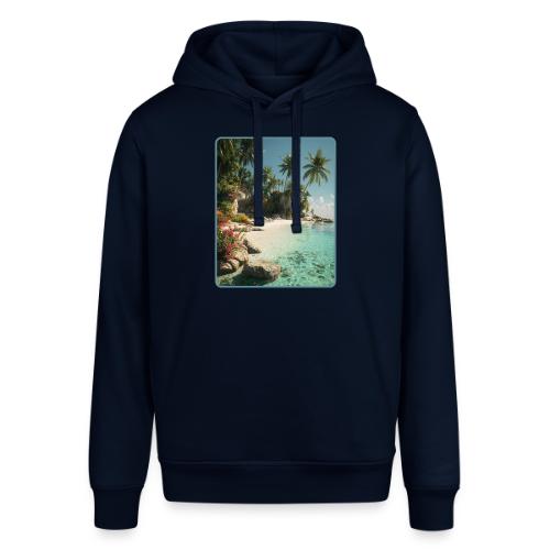 Serene Tropical Beach Floral Design - Stanley/Stella Sounder Side Pocket Hoodie