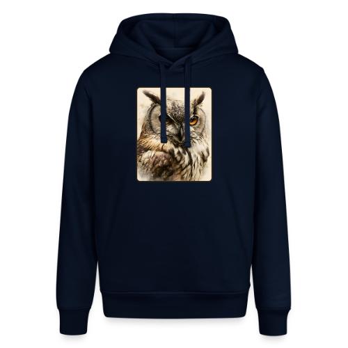 Great Horned Owl Watercolor Design - Stanley/Stella Sounder Side Pocket Hoodie