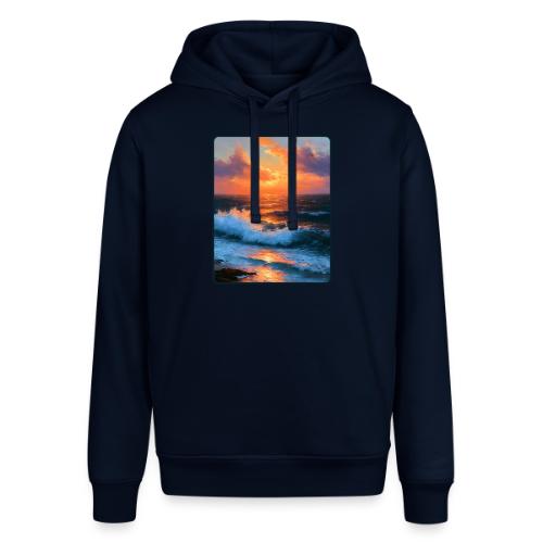 Sunset Storm Waves Oil Painting - Stanley/Stella Sounder Side Pocket Hoodie
