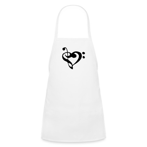 musical note with heart - Kids' Apron