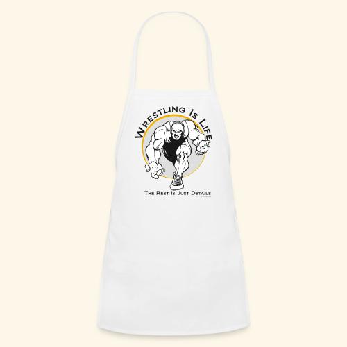 Wrestling is Life - bw - Kids' Apron