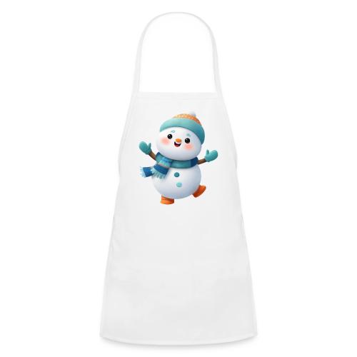 Joyful Cartoon Snowman Arms Up - Kids' Apron