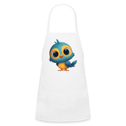 Joyful Cartoon Bird Standing in Yellow and Blue - Kids' Apron