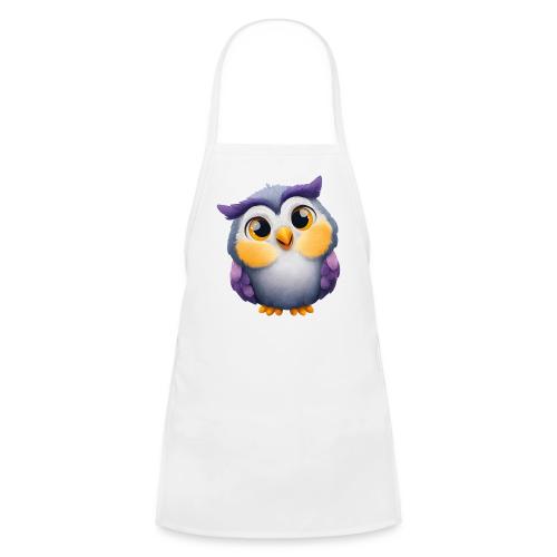 Colorful Cartoon Baby Owl with Big Sparkling Eyes - Kids' Apron