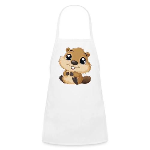Adorable Cartoon Baby Beaver with Big Eyes - Kids' Apron