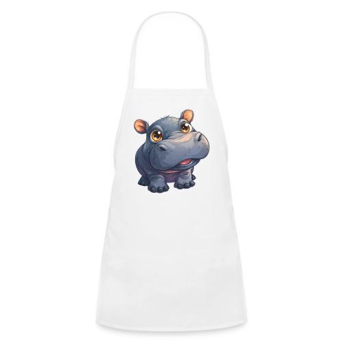 Cute Cartoon Baby Hippo with Big Innocent Eyes - Kids' Apron