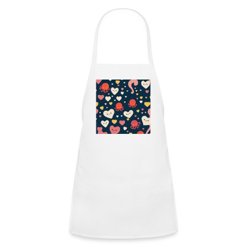 Hearts and Octopuses Swimming In The Sea - Super C - Kids' Apron