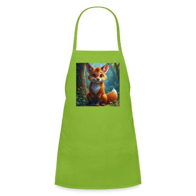 Magical fantasy fox in enchanted forest scene