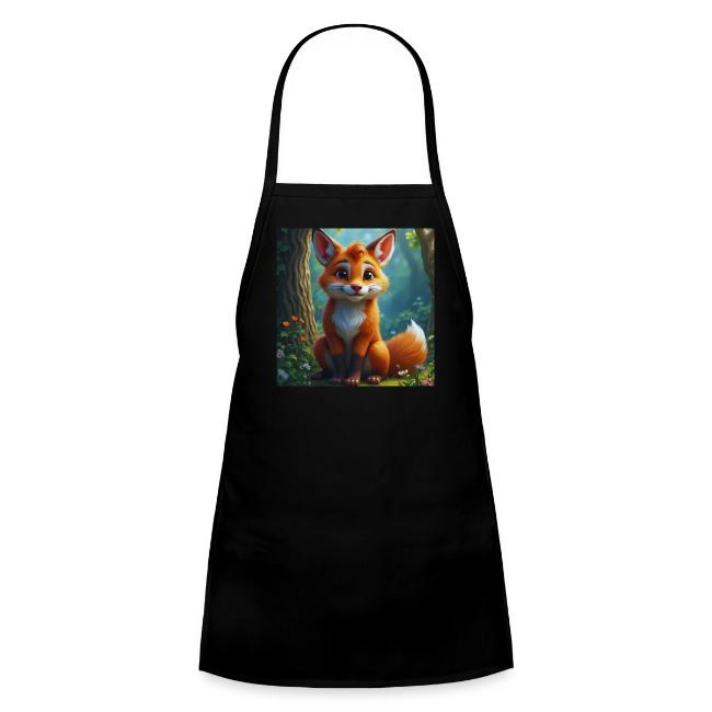 Magical fantasy fox in enchanted forest scene