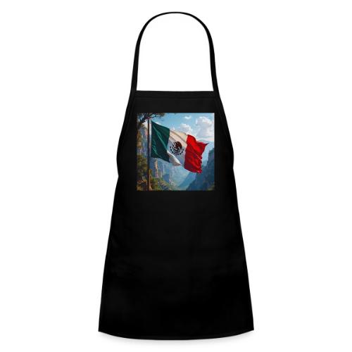 Mexican Flag in Mountain Nature Landscape - Kids' Apron