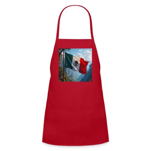 Mexican Flag in Mountain Nature Landscape - Kids' Apron