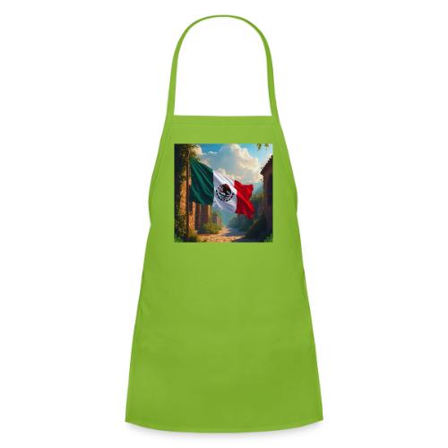 Mexican flag in Magical Town and Nature - Kids' Apron