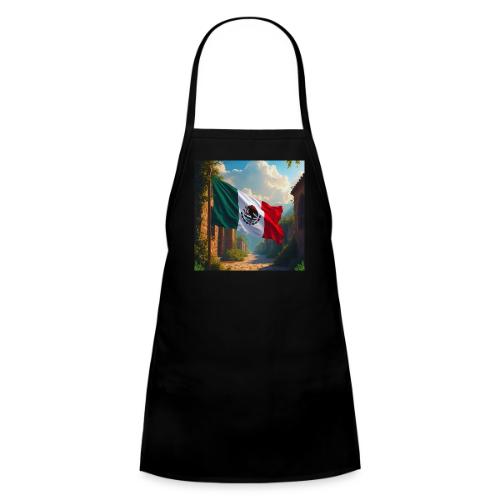 Mexican flag in Magical Town and Nature - Kids' Apron