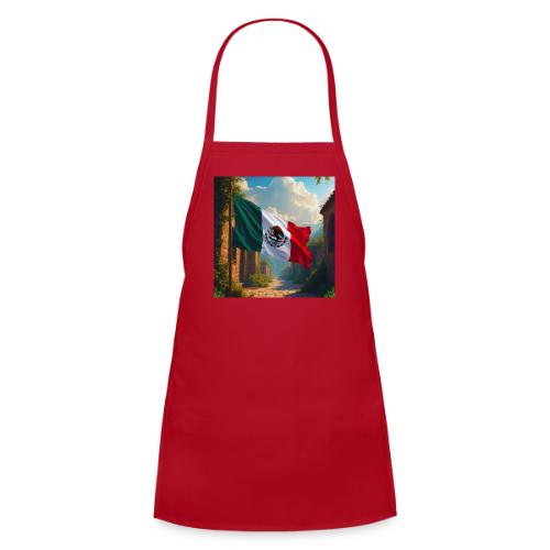 Mexican flag in Magical Town and Nature - Kids' Apron