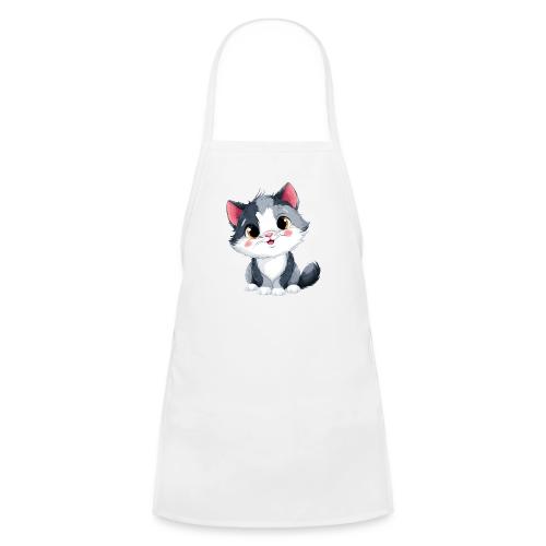 Sweet Sitting Kitten Cartoon Smiling - Kids' Apron