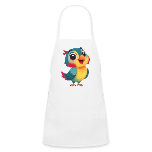 Bright Cartoon Parrot with Joyful Expression - Kids' Apron