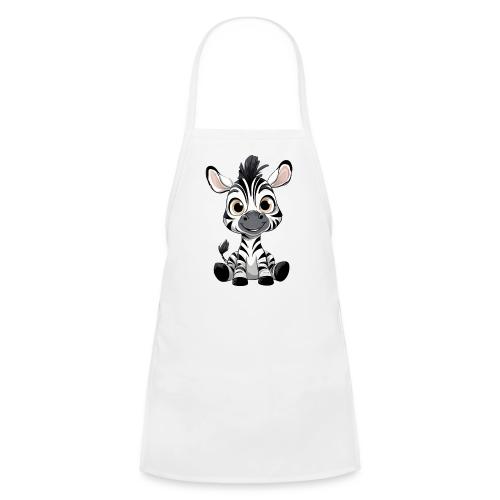 Adorable Cartoon Baby Zebra with Innocent Eyes - Kids' Apron