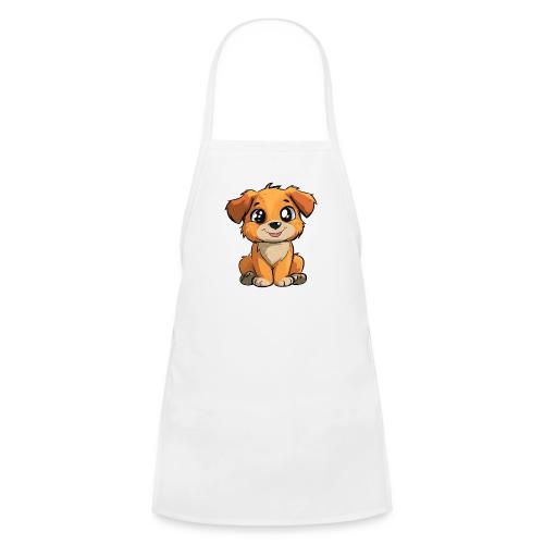 Cute Sitting Puppy Cartoon with Big Eyes - Kids' Apron