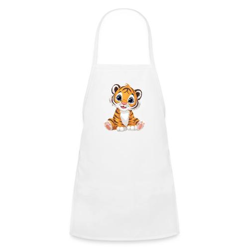 Adorable Cartoon Tiger Cub with Innocent Eyes - Kids' Apron