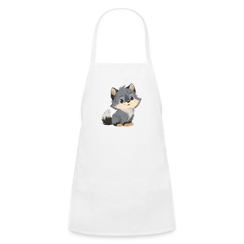 Cute Cartoon Baby Wolf with Innocent Eyes - Kids' Apron