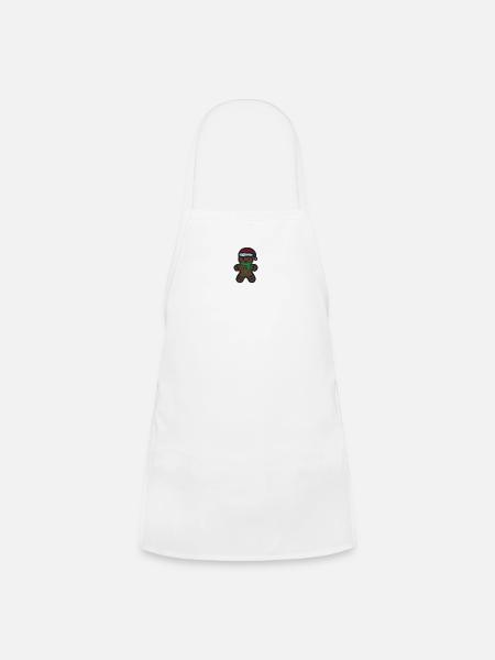 Christmas gingerbread man embroidered - Kids' Apron - white - Front