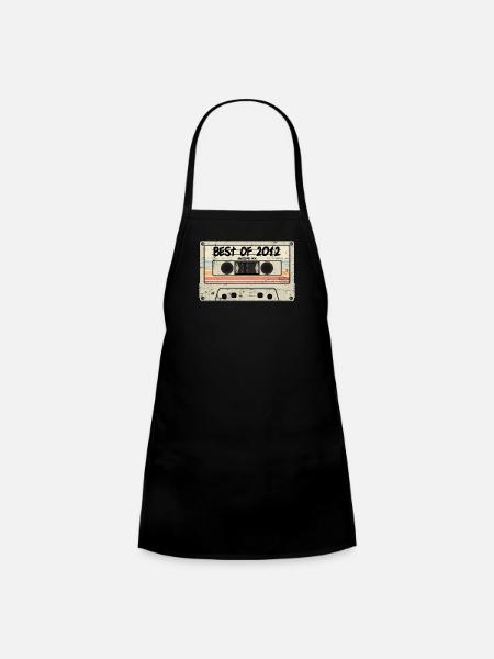 Best of 2012 Cassette Tape Birthday - Kids' Apron - black - Front