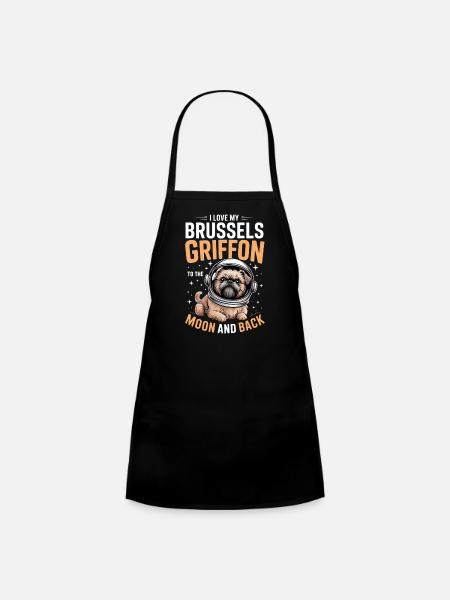 Dog Owner Puppy Lover I Love My Dog Brussels - Kids' Apron - black - Front