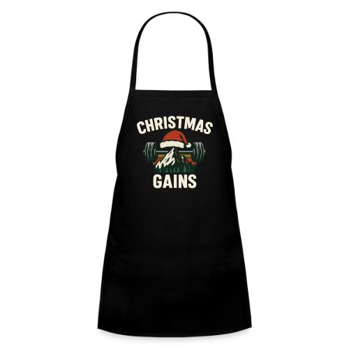 Christmas Gains – Santa Barbell Power - Kids' Apron