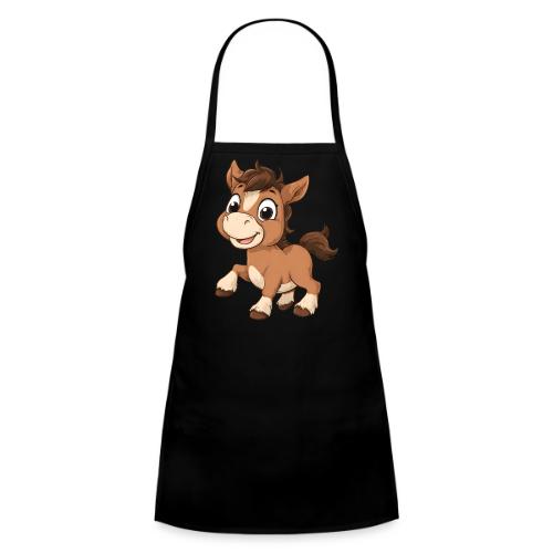 Playful Cartoon Baby Pony Full of Joy - Kids' Apron