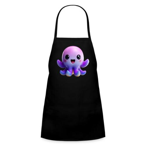 Joyful Cartoon Purple Baby Octopus with Big Smile - Kids' Apron