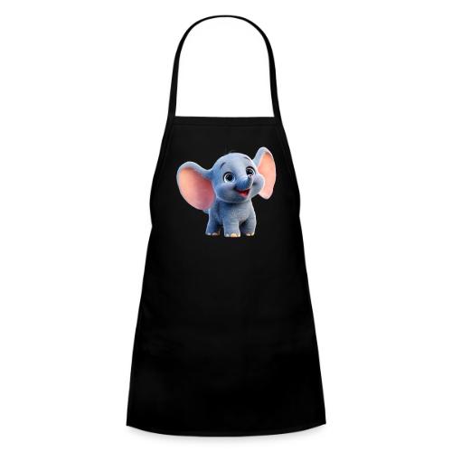 Playful Baby Elephant with Big Eyes - Kids' Apron