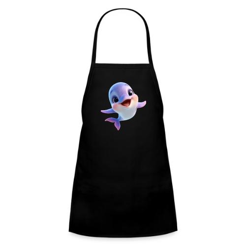 Purple-White Smiling Baby Dolphin - Kids' Apron