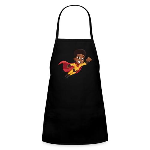 Flying Cartoon Superhero Boy in Red Cape - Kids' Apron