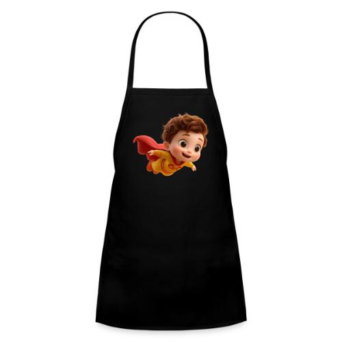 Flying Cartoon Superhero Boy in Yellow Suit - Kids' Apron