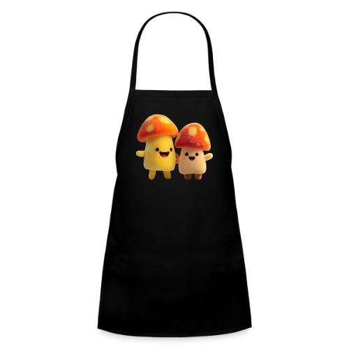 Joyful Cartoon Mushroom Duo - Kids' Apron