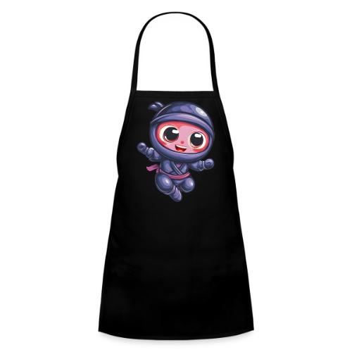 Joyful Cartoon Baby Ninja Jumping in Action - Kids' Apron