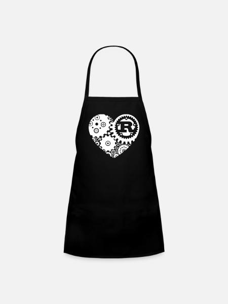 We Love Rust - Rust Heart Rust Inside - Kids' Apron - black - Front