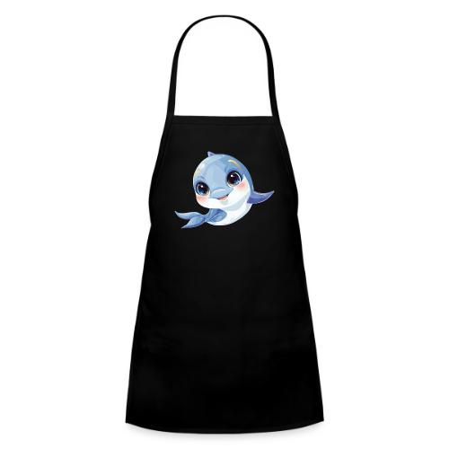 Joyful Blue-White Baby Dolphin - Kids' Apron