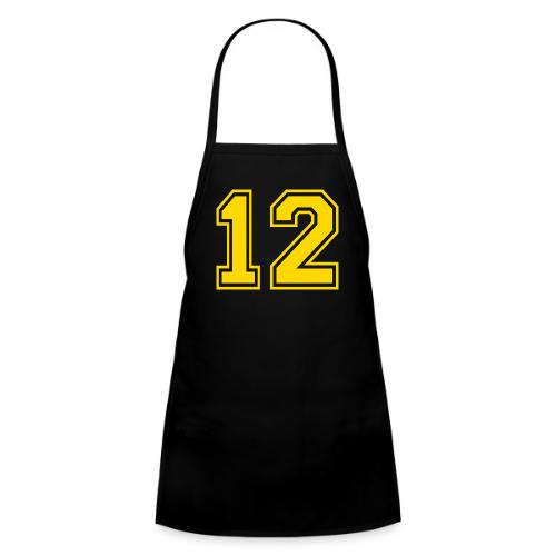 Number 12 in a classic athletic collegiate font - Kids' Apron