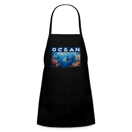 Ocean: Synthwave Shark - Kids' Apron