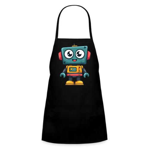Cute Cartoon Robot Standing with a Smile - Kids' Apron