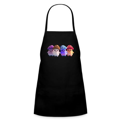 Colorful Cartoon Mushroom Quartet - Kids' Apron