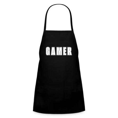 Gamer Collegiate White Text Design - Kids' Apron