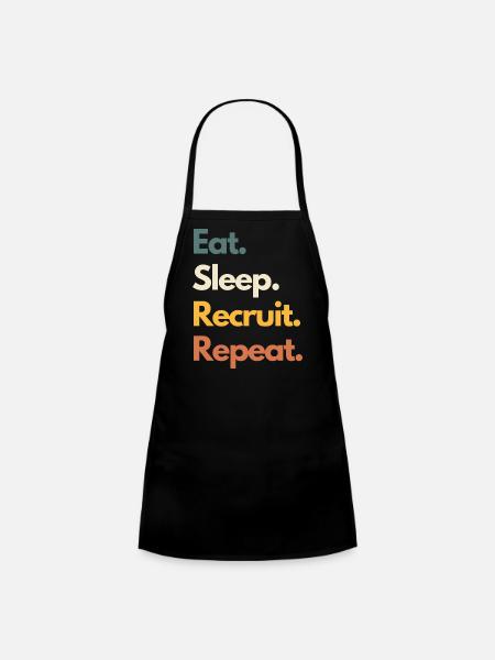 Eat Sleep Recruit Repeat Funny Recruiter - Kids' Apron - black - Front