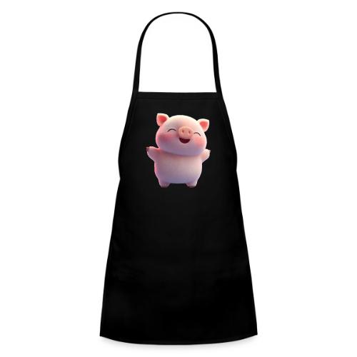 Cute Cartoon Baby Pig Standing Arms Up - Kids' Apron