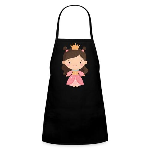 Cute Cartoon Little Princess Standing and Smiling - Kids' Apron